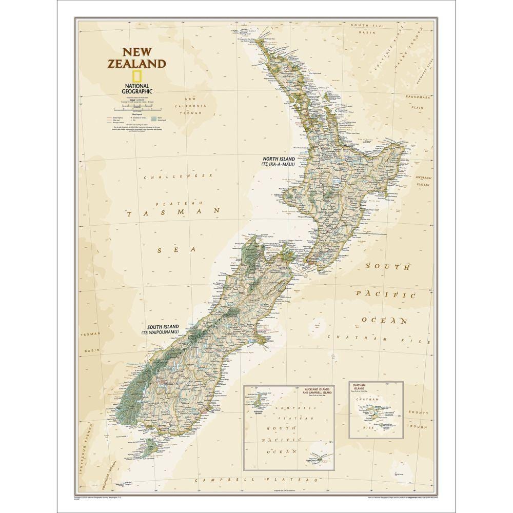 national geographic nieuw-zeeland kaart