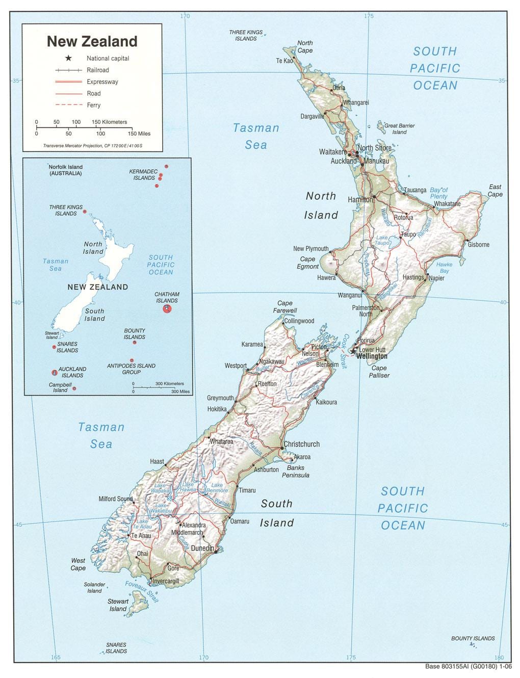 nieuw-zeeland rivieren kaart