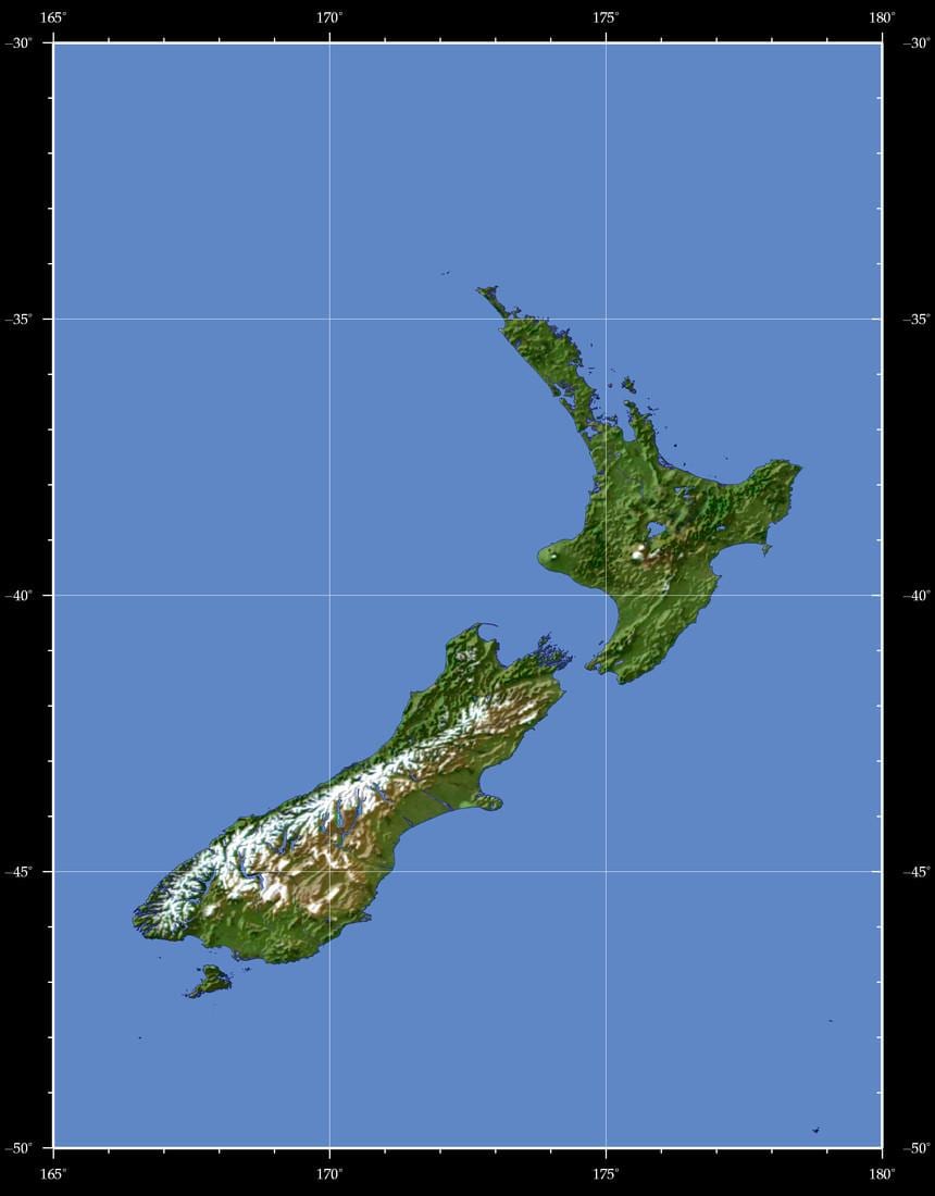 nieuw-zeeland earth kaart