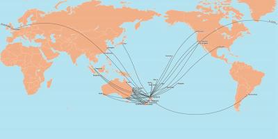 Air new zealand route kaart international