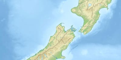 Nieuw-zeeland fysieke kenmerken kaart