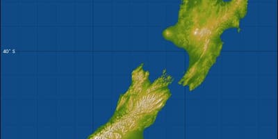 Nieuw-zeeland hoogte kaart