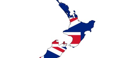 Kaart van nieuw-zeeland en vlag