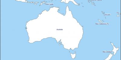 Schematische kaart van australië en nieuw-zeeland
