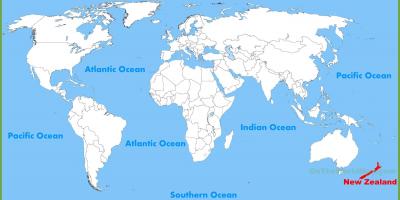 Nieuw-zeeland locatie op de kaart van de wereld