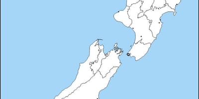 Blanco kaart van australië en nieuw-zeeland