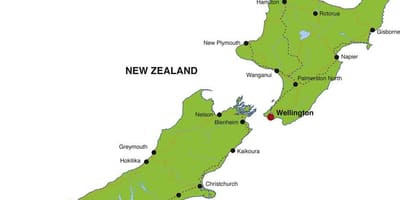 Kaart van nieuw-zeeland staten