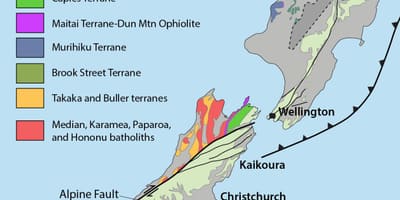 Kaart van nieuw-zeeland natuurlijke hulpbronnen