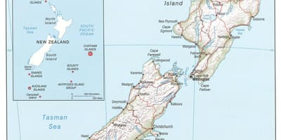 Nieuw-zeeland rivieren kaart