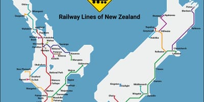 New zealand rail netwerk kaart